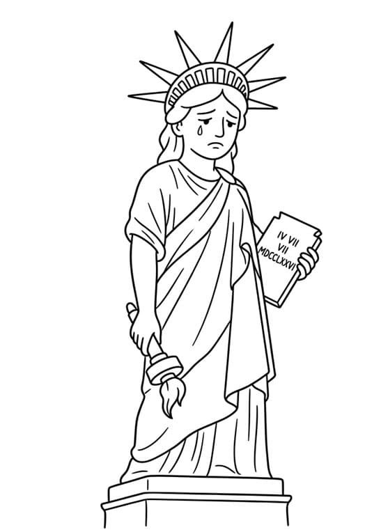 Elegant Frihedsgudinde figur Tegninger til Farvelægning
