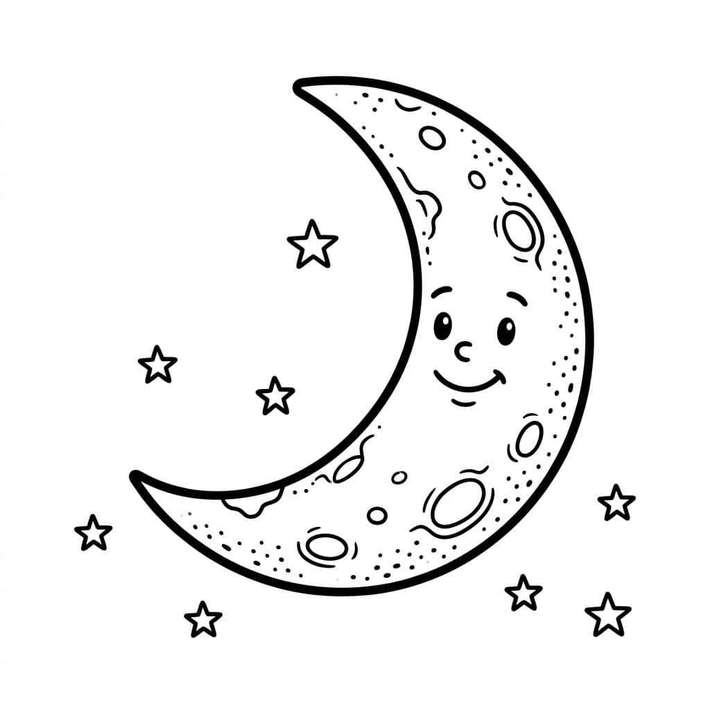 Elegant Halvmåne Tegninger til Farvelægning