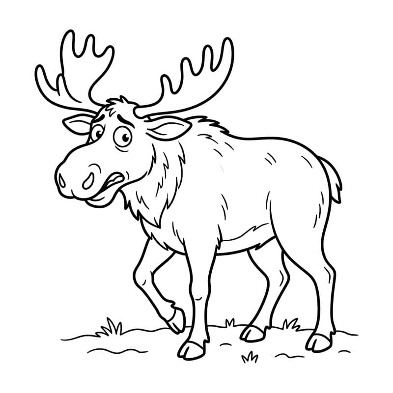 Elg skræmmende Tegninger til Farvelægning