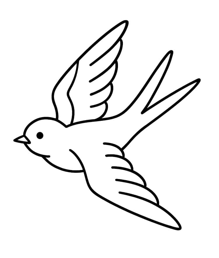 En svale Tegninger til Farvelægning