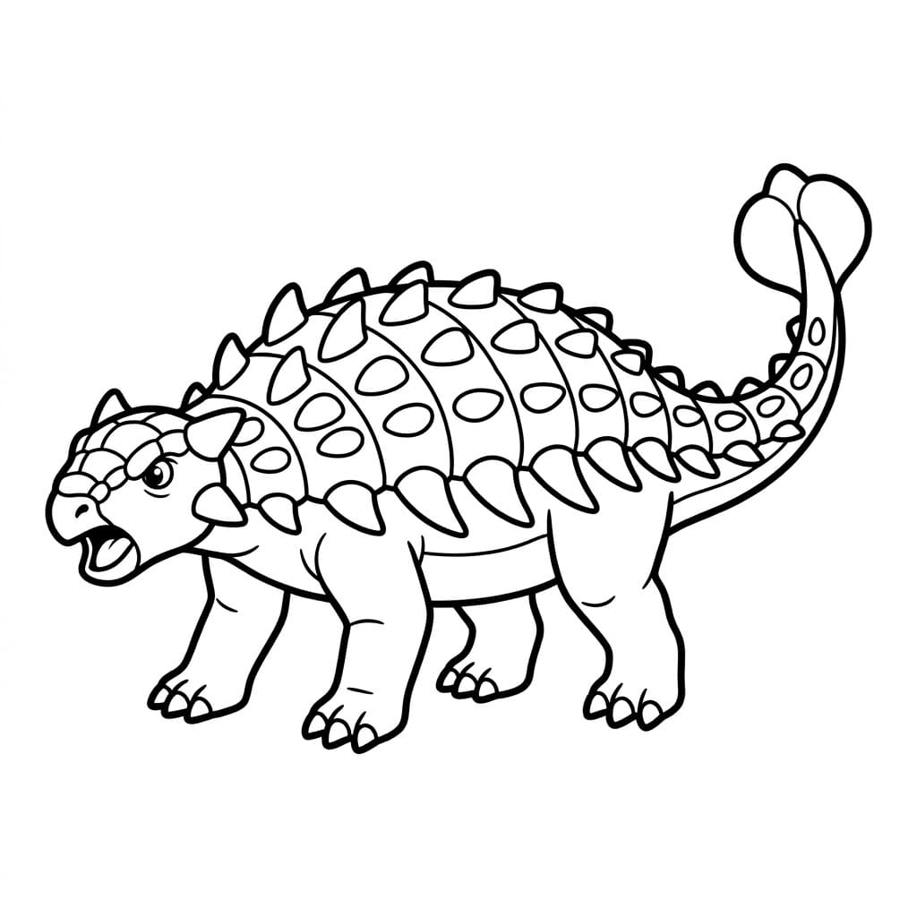 Enkel Ankylosaurus Tegninger til Farvelægning