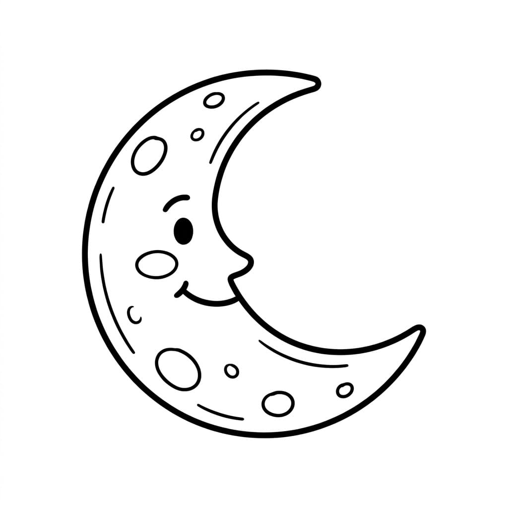 Enkel Halvmåne Tegninger til Farvelægning
