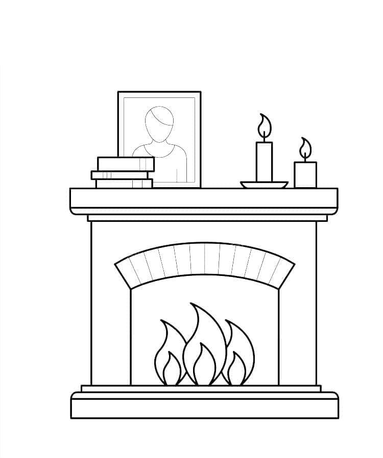 Enkel Ildsted Tegninger til Farvelægning