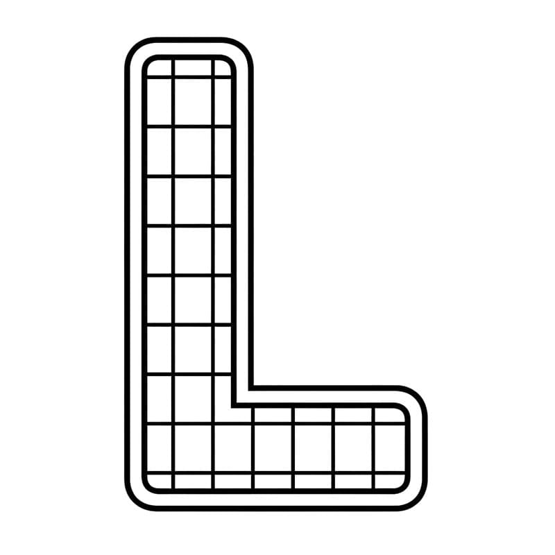 Firkantet L-bogstav Tegninger til Farvelægning