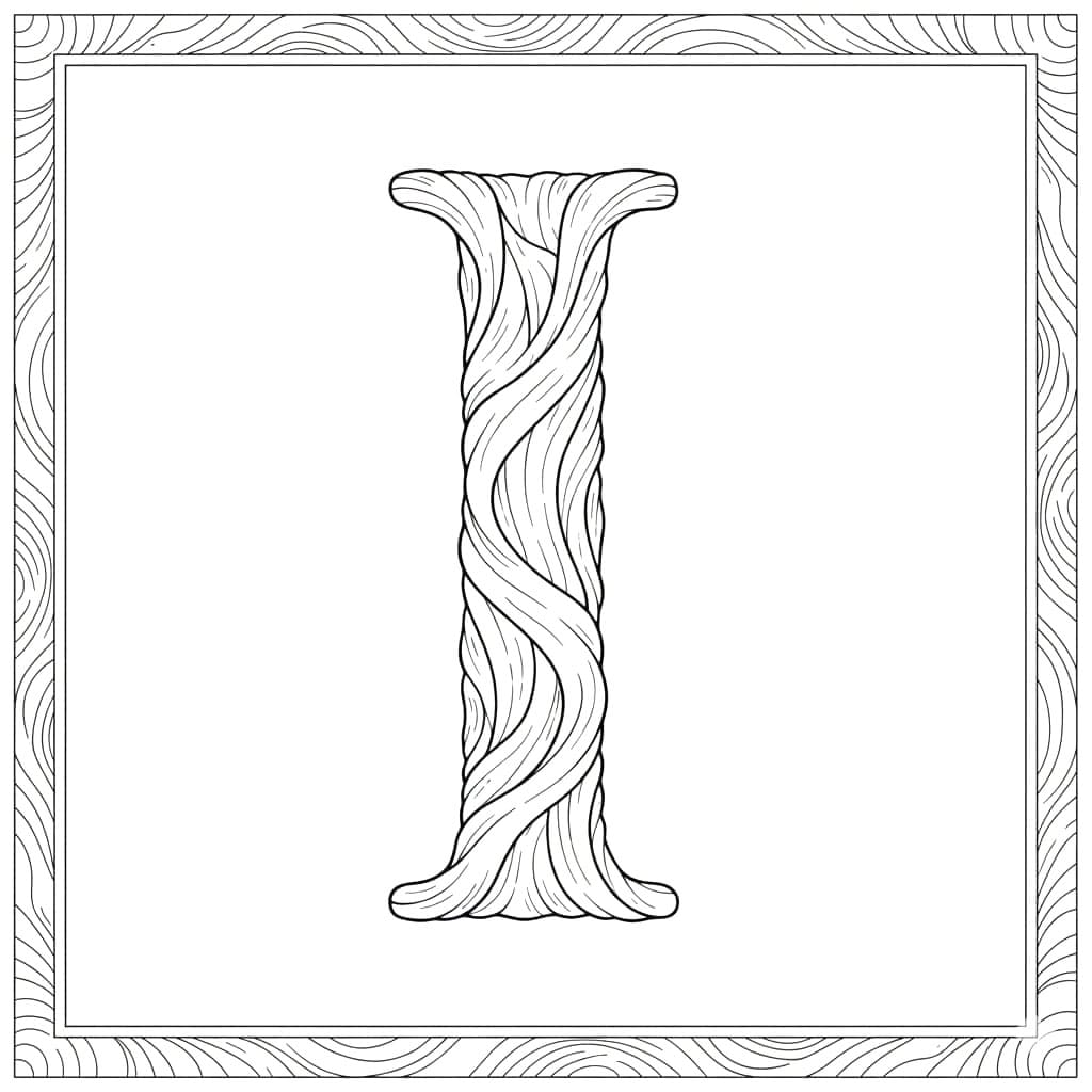 Fløjlstekstur Bogstav I Tegninger til Farvelægning
