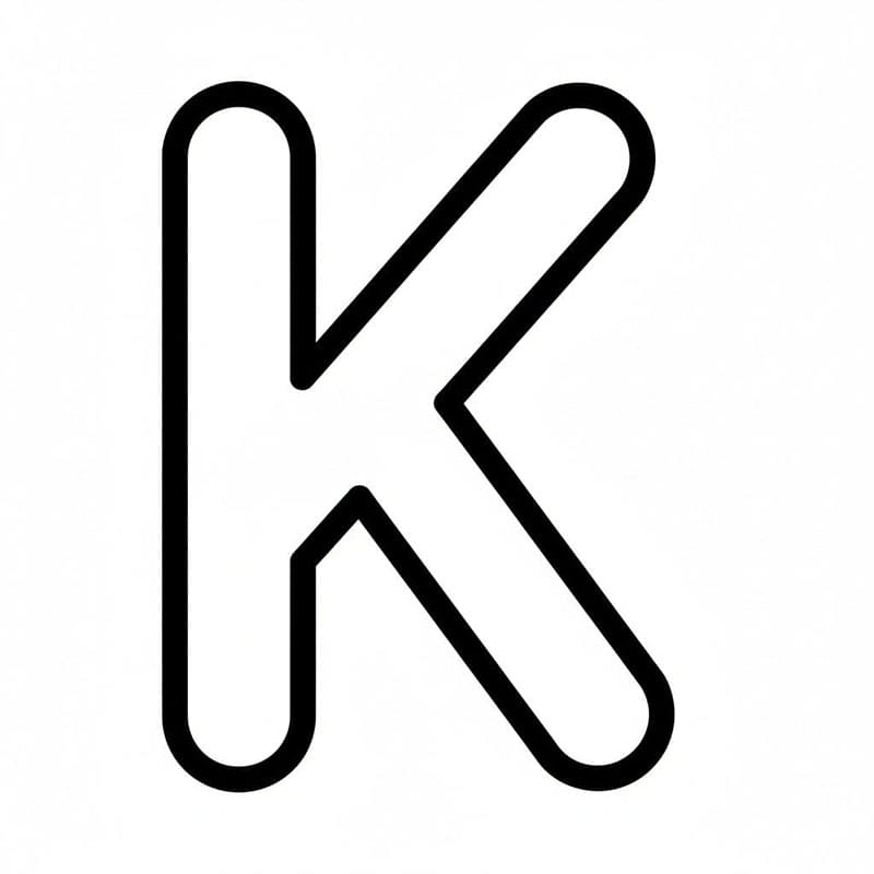 Førskolestil Bogstavet K Tegninger til Farvelægning