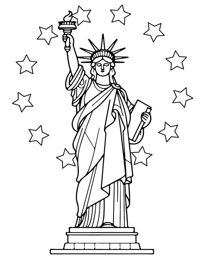 Frihedsgudinden billede Tegninger til Farvelægning