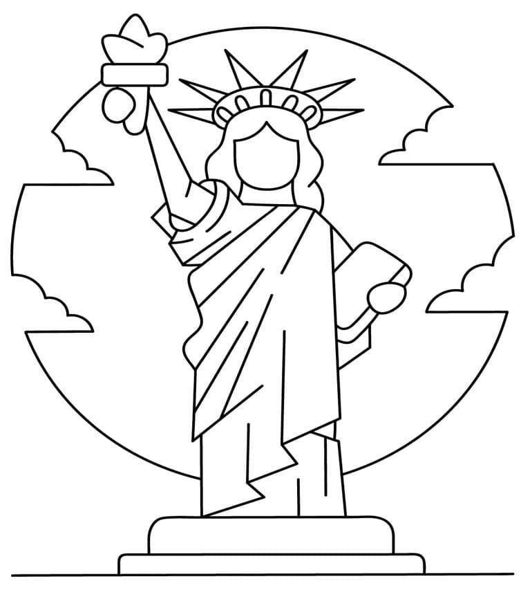Frihedsgudinden førskolebørn Tegninger til Farvelægning