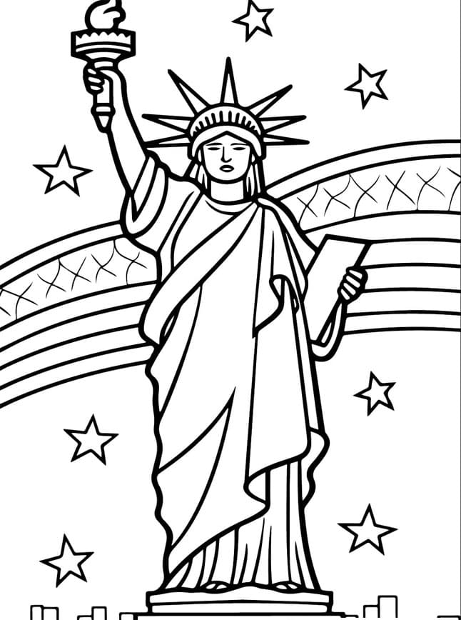 Frihedsgudinden gratis Tegninger til Farvelægning
