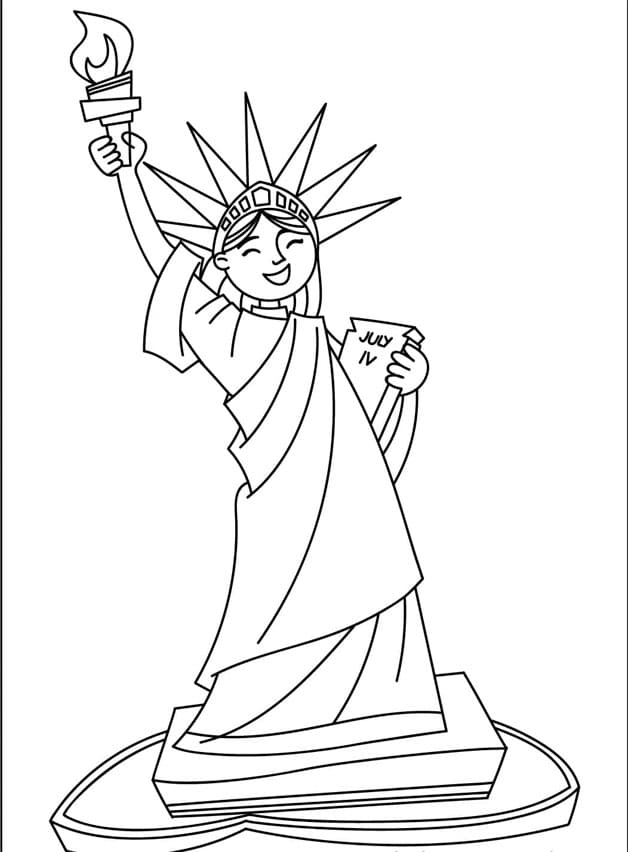 Frihedsgudinden til udskrivning Tegninger til Farvelægning