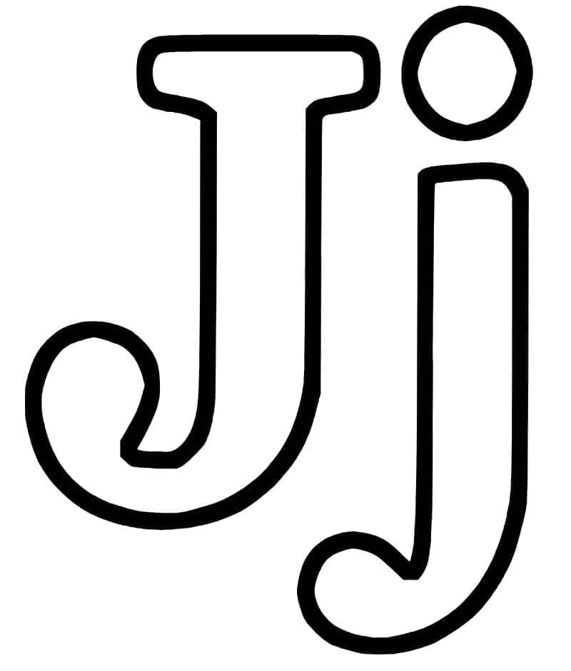 Frit bogstav J Tegninger til Farvelægning