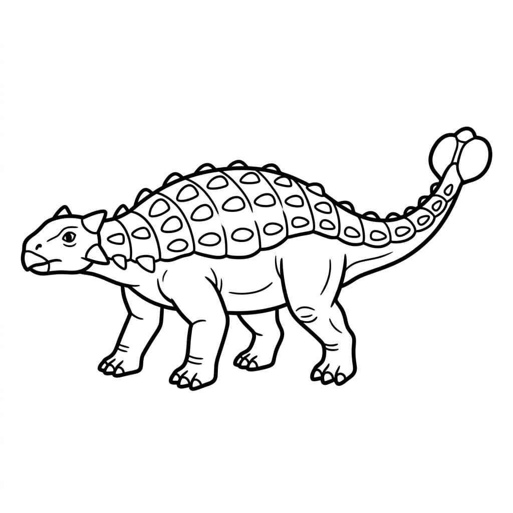 Gående Ankylosaurus Tegninger til Farvelægning