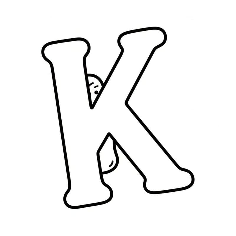 Genert stil bogstavet K Tegninger til Farvelægning