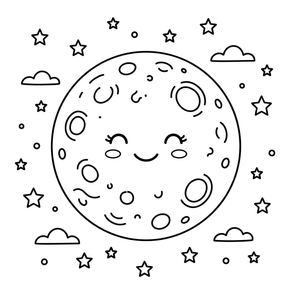 Glad Fuldmåne Tegninger til Farvelægning