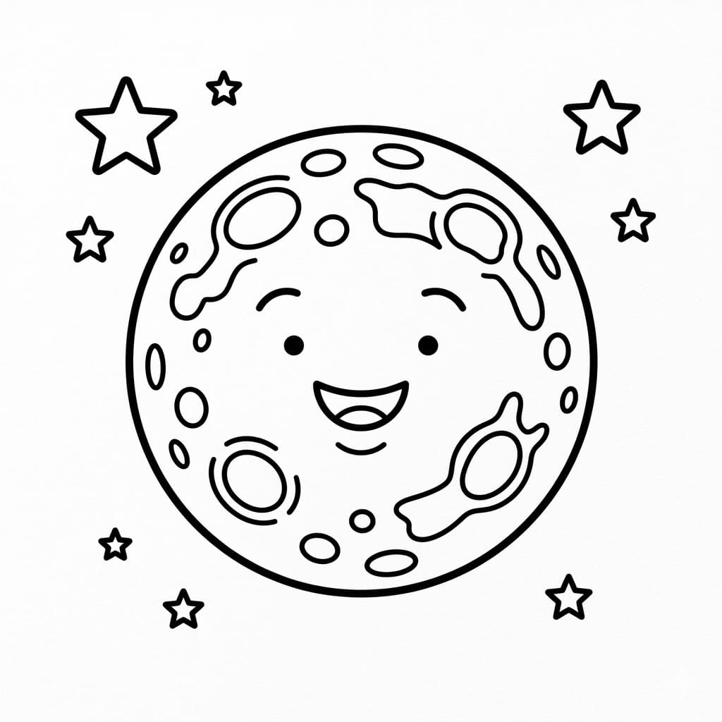 Glad Måne Tegninger til Farvelægning