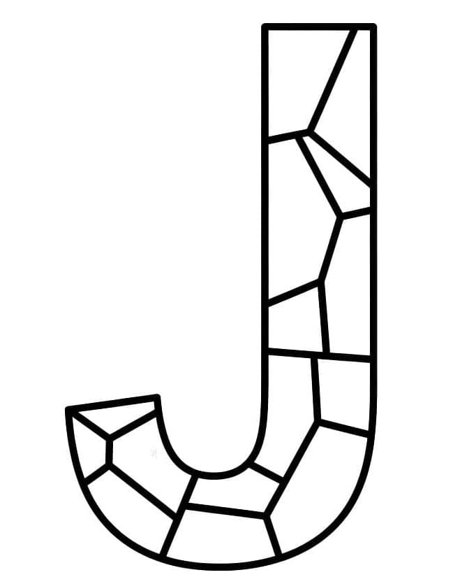 Glasstil Bogstavet J Tegninger til Farvelægning