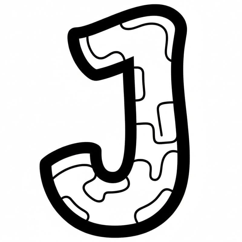 Graffiti Bogstavet J Tegninger til Farvelægning