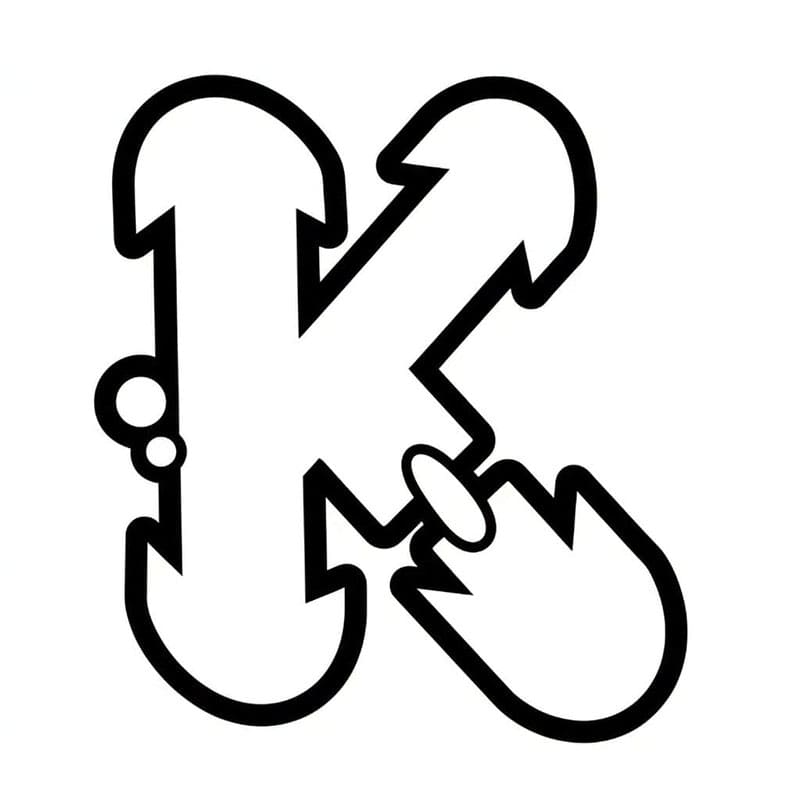 Graffiti Bogstavet K Tegninger til Farvelægning