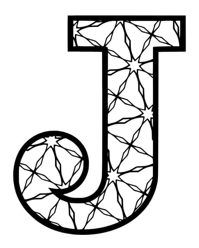 Gratis printbart bogstav J Tegninger til Farvelægning