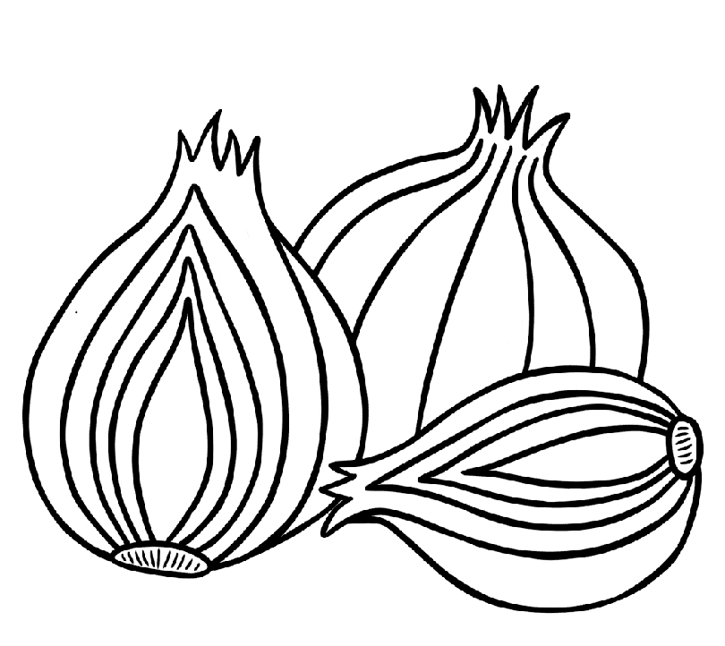 Grøntsagsløg gratis Tegninger til Farvelægning