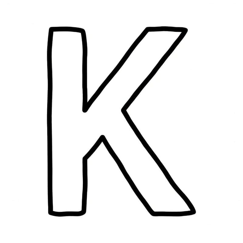 Håndtegnet bogstav K Tegninger til Farvelægning