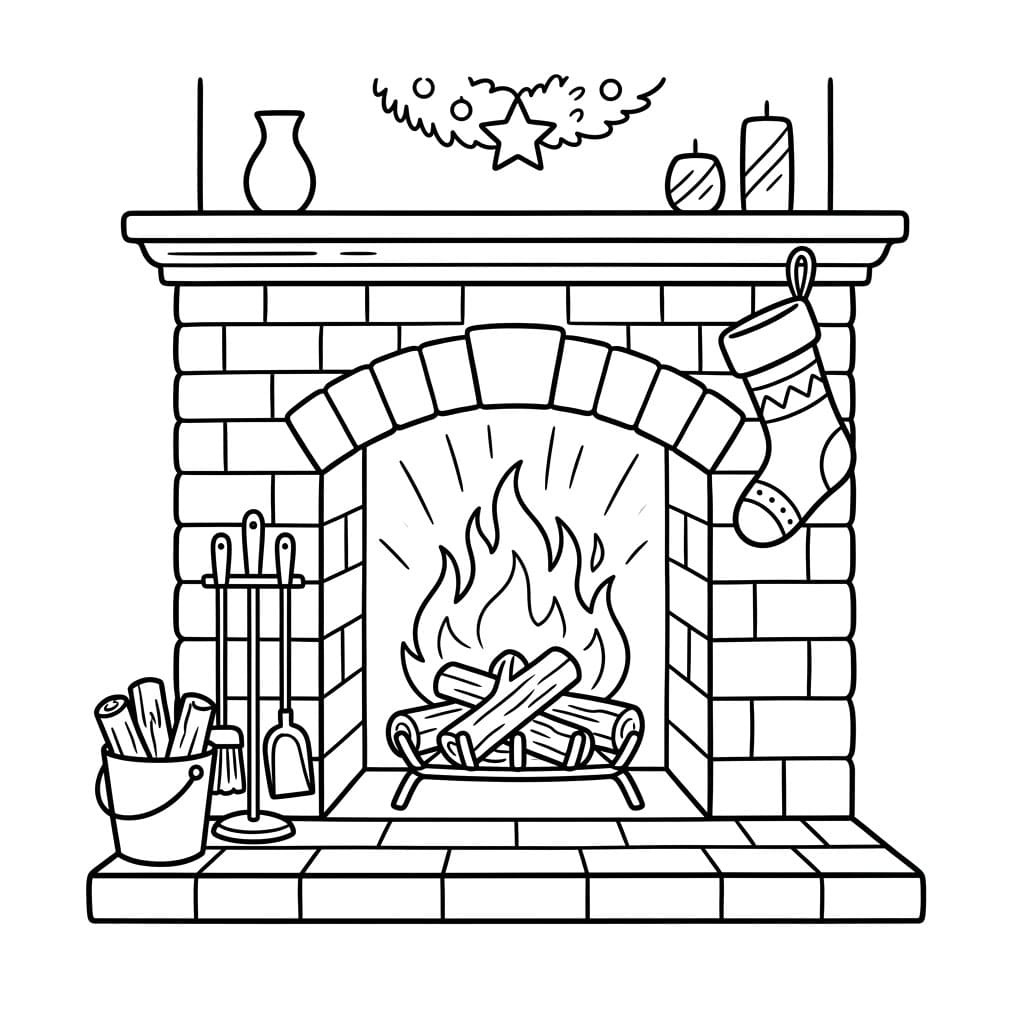 Hjemligt Ildsted Tegninger til Farvelægning