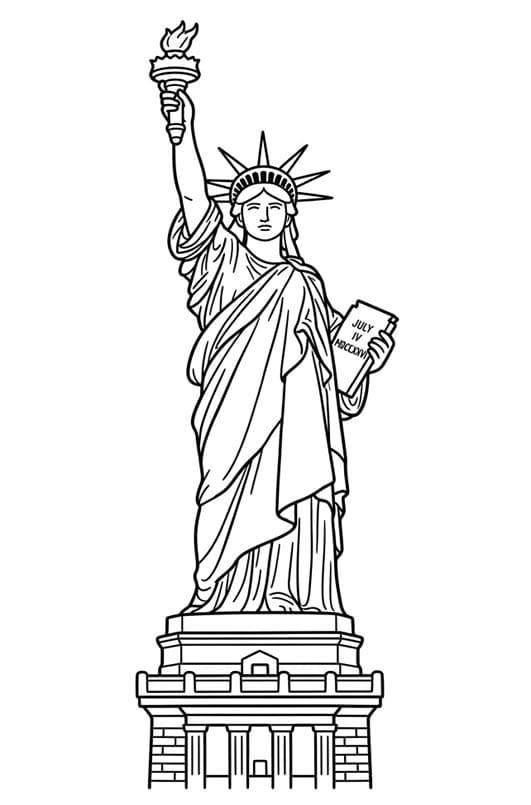 Høj Frihedsgudinde perspektiv Tegninger til Farvelægning