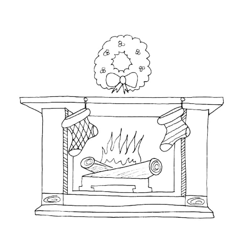Ildsted til jul Tegninger til Farvelægning