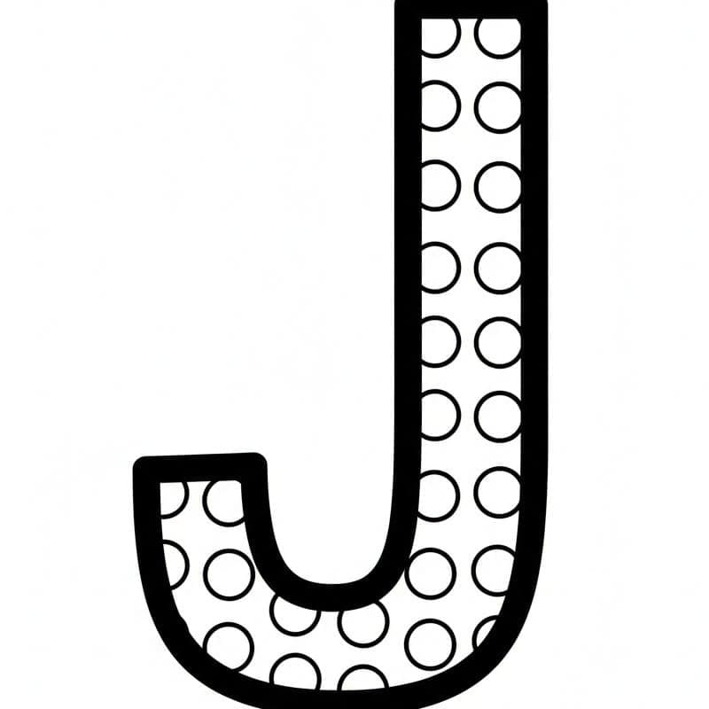 J bogstav prik mønster Tegninger til Farvelægning