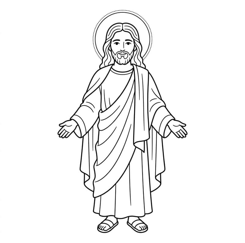 Jesus blesses Tegninger til Farvelægning