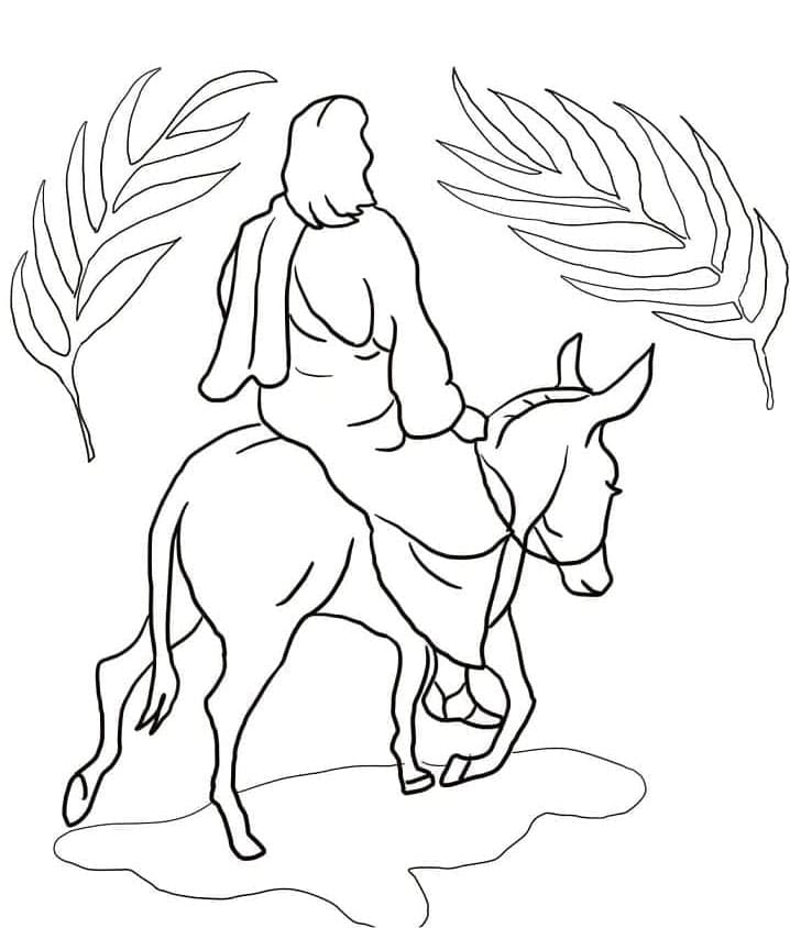 Jesus går ind i Jerusalem Tegninger til Farvelægning