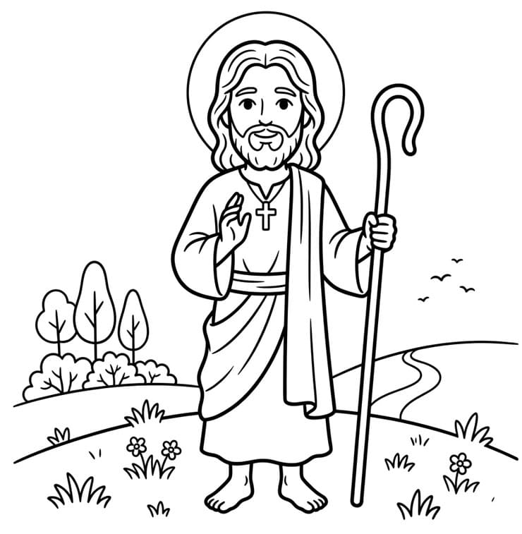 Jesus printbar Tegninger til Farvelægning