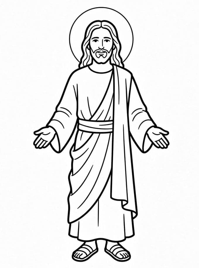 Jesus spreder fred Tegninger til Farvelægning