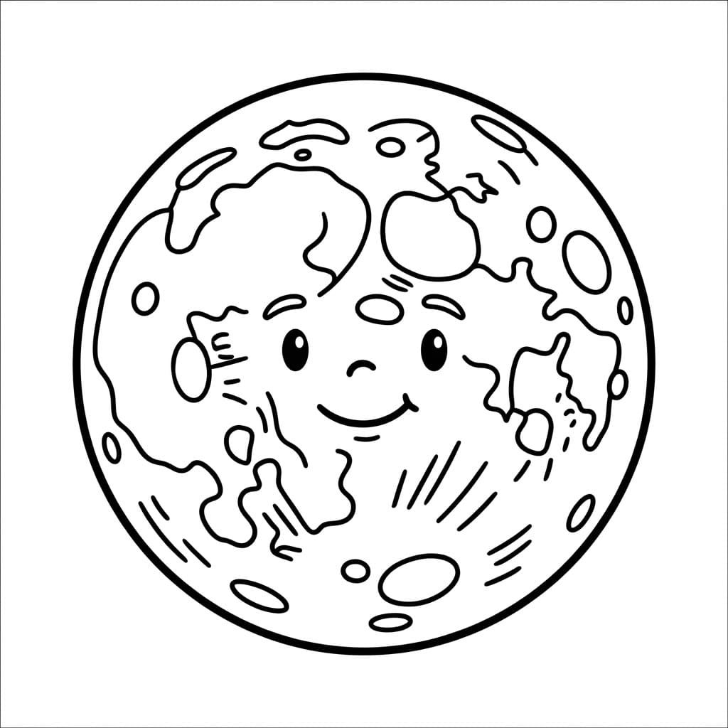 Jord Måne Tegninger til Farvelægning