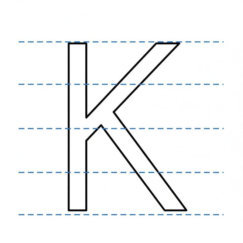 K-bogstavskrivningslinje Tegninger til Farvelægning