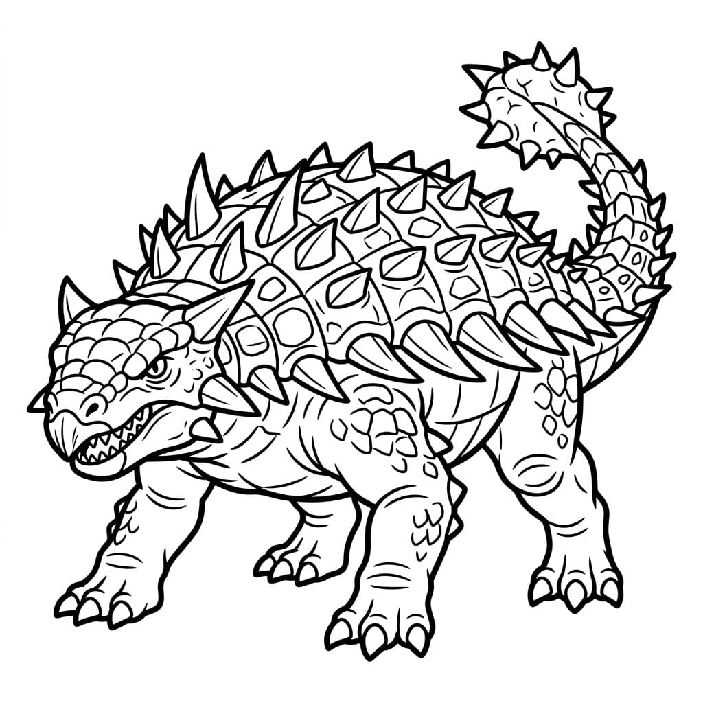 Kampklar Ankylosaurus Tegninger til Farvelægning