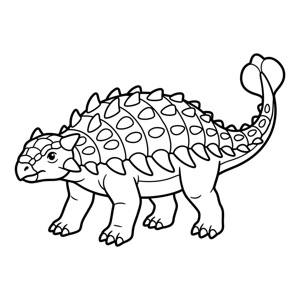 Klassisk Ankylosaurus Tegninger til Farvelægning