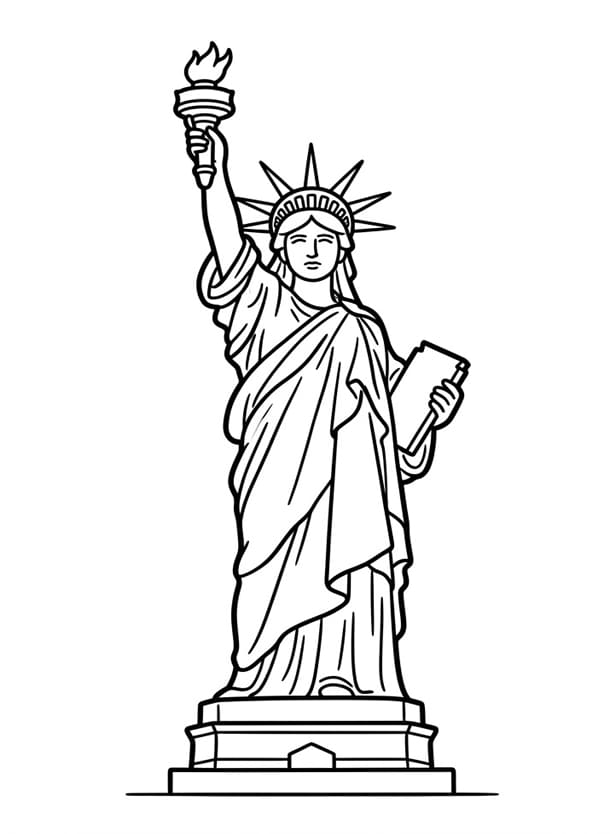 Klassisk Frihedsgudinde statue Tegninger til Farvelægning