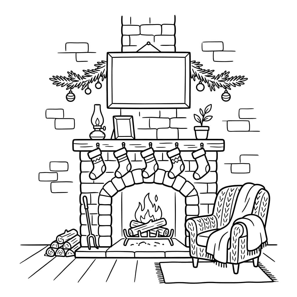 Komfortabelt Ildsted Tegninger til Farvelægning