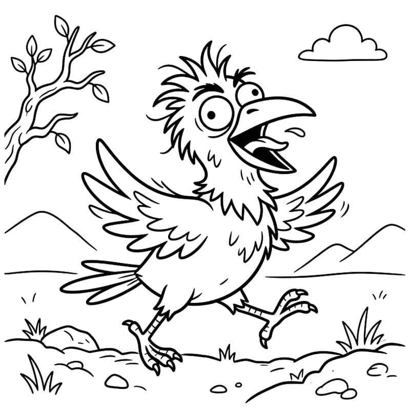 Krage gal Tegninger til Farvelægning