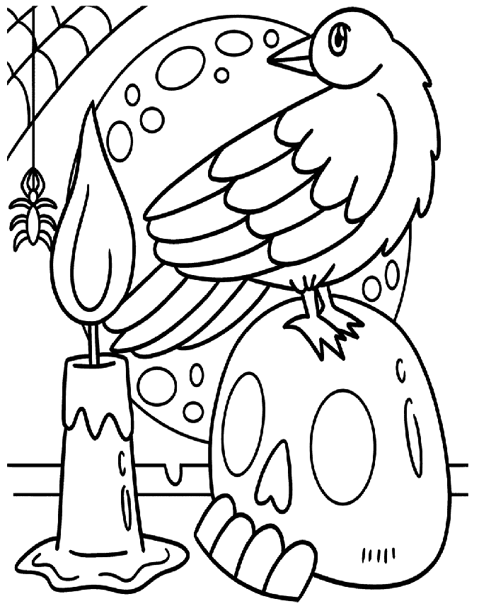 Krage Halloween Tegninger til Farvelægning