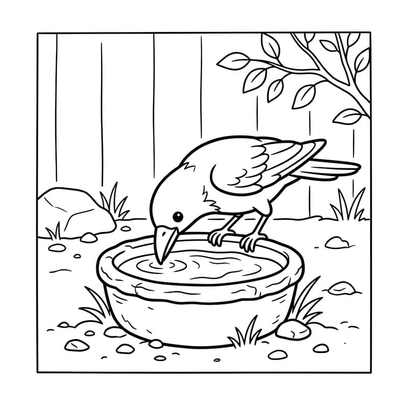 Krage med vand Tegninger til Farvelægning