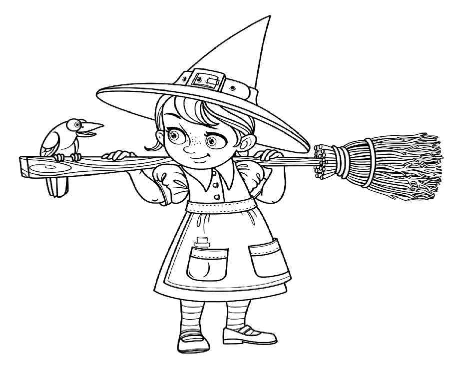 Krage og heks Tegninger til Farvelægning