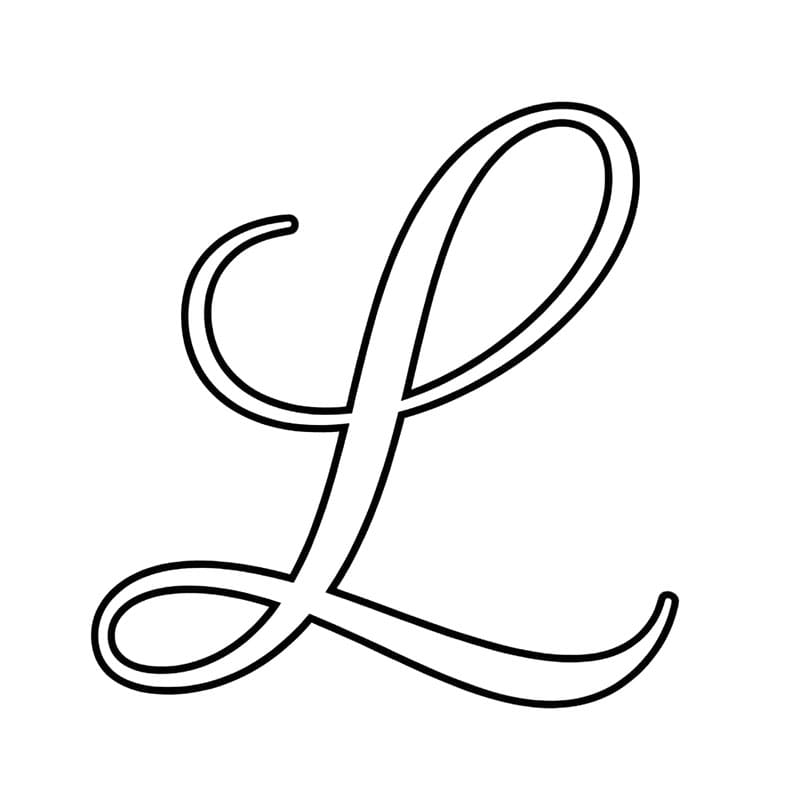 Kursivt bogstav L Tegninger til Farvelægning