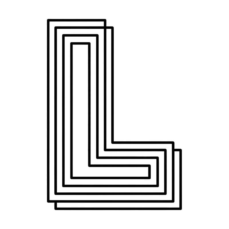 Lagdelt bogstav L Tegninger til Farvelægning