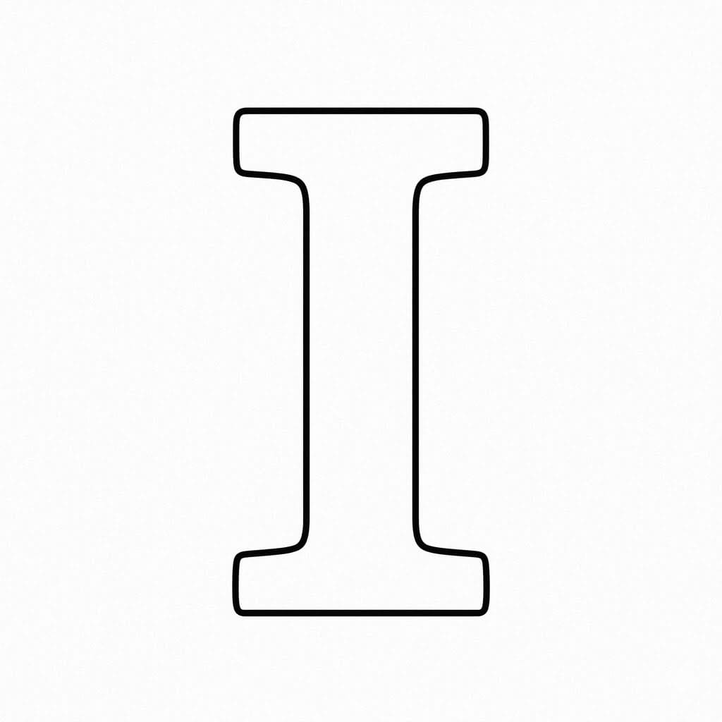 Lagdelt snit Bogstav I Tegninger til Farvelægning