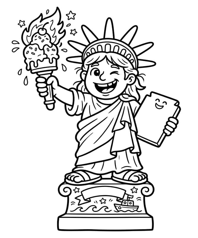 Legende chibi Frihedsgudinde Tegninger til Farvelægning