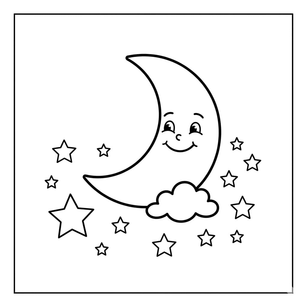 Lille Måne Tegninger til Farvelægning