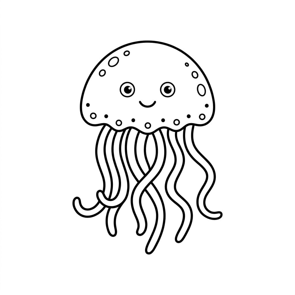 Lille Svømmende Vandmand Tegninger til Farvelægning