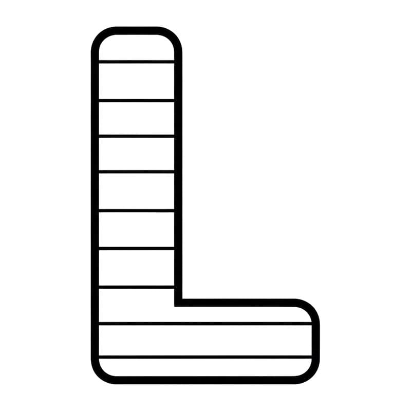 Linjeret bogstav L Tegninger til Farvelægning